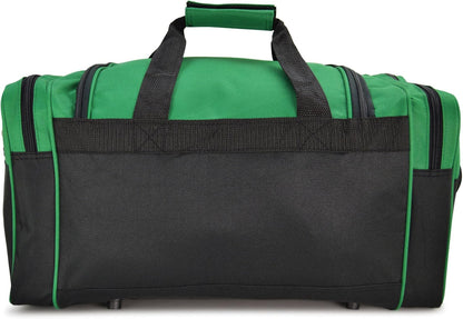 DALIX 21" Blank Sports Duffle Bag Gym Bag Travel Duffel Adjustable Strap in Green
