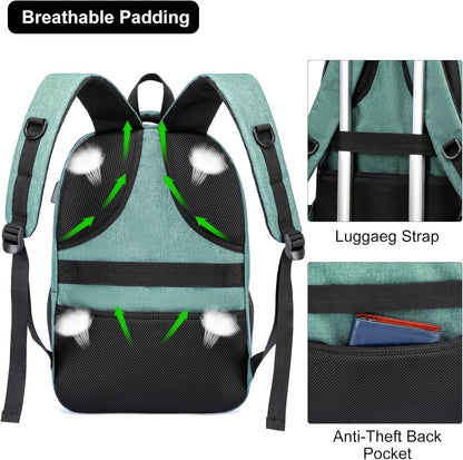 BIKROD Backpack for Girls Women, School Backpack for Teen Boys, Lightweight Casual High School Bookbag, Daily-use Travel Laptop Backpack with USB Charging Port Fits 15.6 Inch Notebook