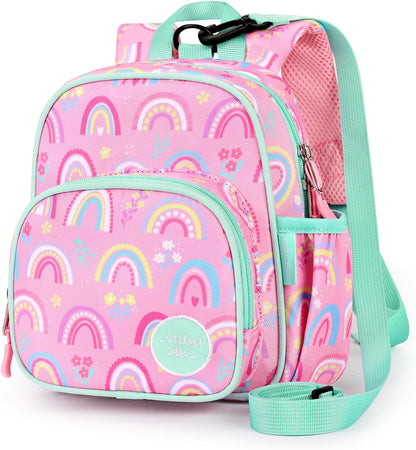 mibasies Backpack Leash for Toddlers 1-3: Baby Backpack for Girls with Anti-Lost Harness - Rainbow Pink