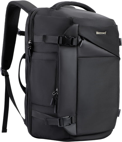 Large Travel Backpack for Men 40L, Carry On Backpack TSA 17.3 Inch Laptop Mochila Flight Approved, Large Business Daypack Waterproof,Carry on bag Weekender College for Men Women, Black