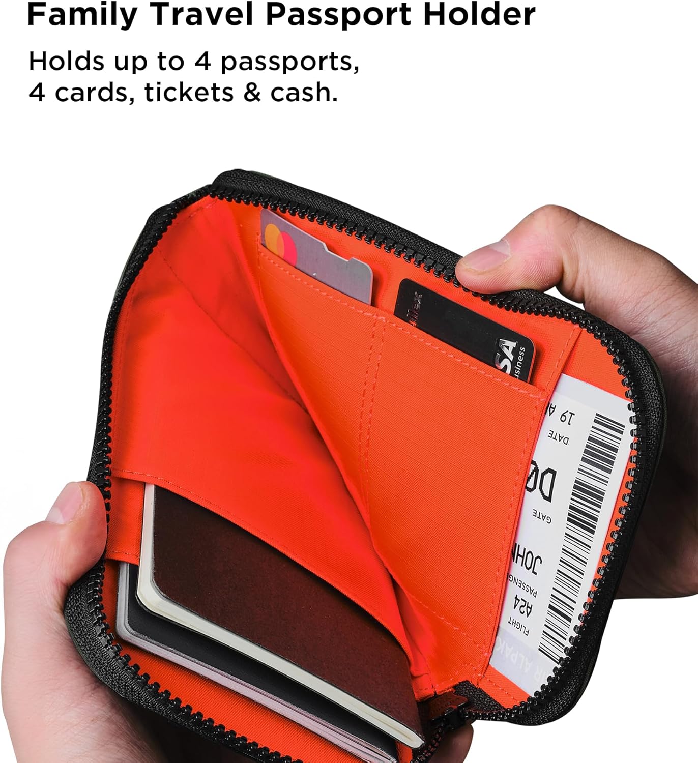 ALPAKA Zip Travel Wallet - Store Your Travel Accessories Efficiently - 3 Internal Pockets For Your Passport and More - 2 Card Slots - Made From Recycled and RFID-Protective Material