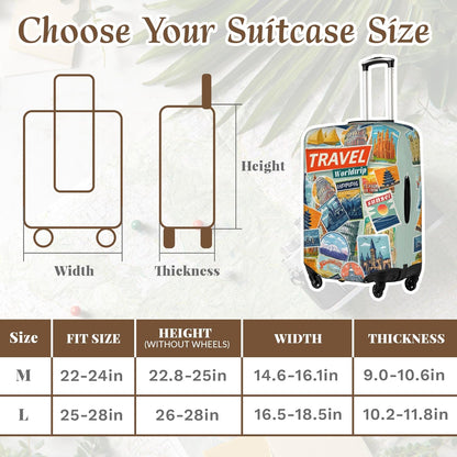 Luggage Cover, Travel Suitcase Covers, Elastic Suitcase Protective Cover, Scratchproof Luggage Protector, Washable Dustproof Trolley Case Protector Fit 22-28 Inch (yb, L（25-28inch suitcase）)