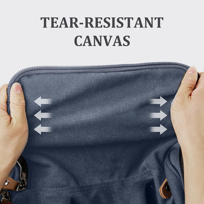 Gonex Canvas Duffle Bag for Travel 60L Expandable Duffel Weekend Overnight Bag men (Denim Blue)