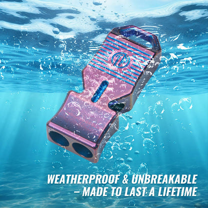 TACRAY Titanium Emergency Survival Whistle, Portable Necklace Whistle, Loud Whistle up to 120~130db, Good for Life Saving, Hiking, Camping, and Pet Training