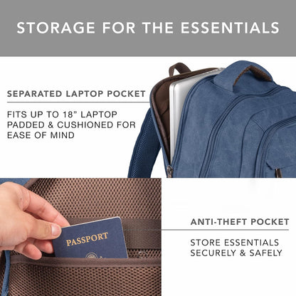 Ama Dablam Premium Original Canvas Backpack/ 17”Laptop/XL-30L/ Many Pockets | Strong Zippers | Thick Cotton | College Travel