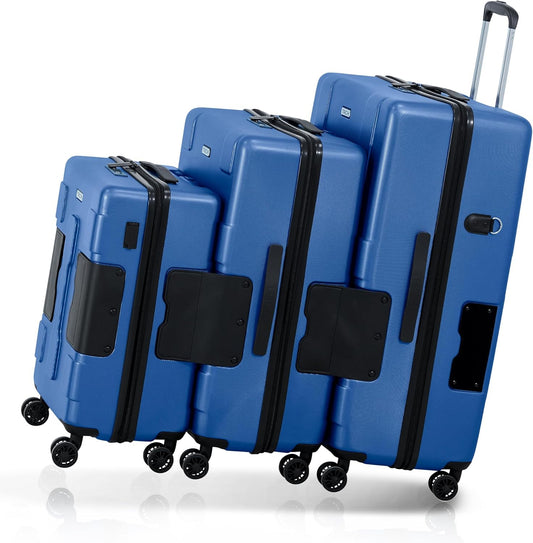 Tach V3.1 Connectable Carry On, Medium and Large Hardside Suitcases with Adjustable Handle and 360 Degree Spinner Wheels, a Set of 3, Midnight Blue