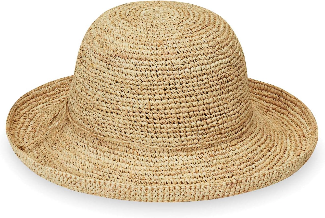 Wallaroo Hat Company – Women’s Petite Catalina Sun Hat – Wide Brim, Natural Fiber, Adjustable Sizing for Smaller Crown Sizes