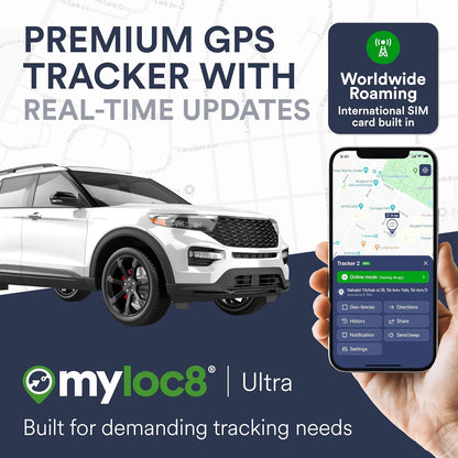 Ultra GPS Tracker for Vehicles – Rugged Waterproof GPS Locator for Cars, Trucks, Hidden Tracking Device, 4G LTE, Real-Time Updates, Long Battery Life (12-Mo Subscription Included)