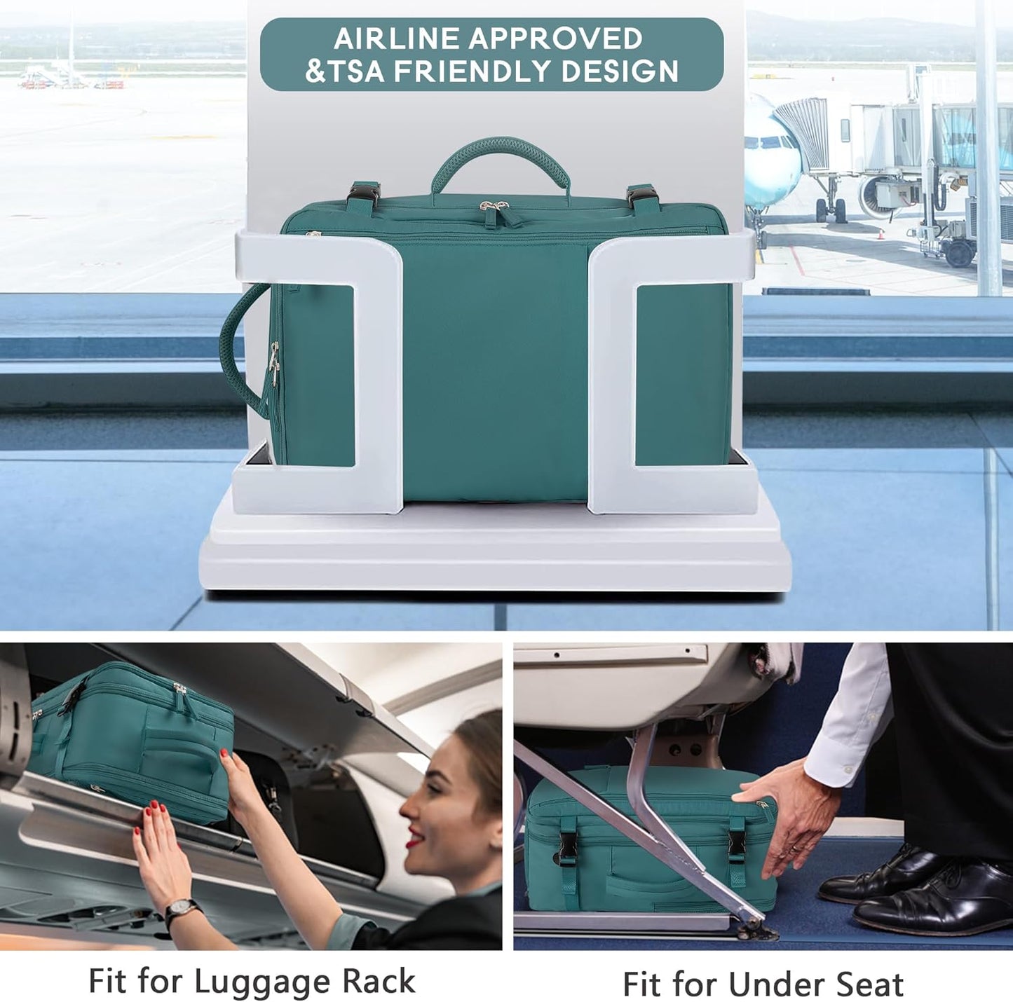 Beraliy Travel Backpack, Carry on Backpack, Airline Approved Personal Item Bag, 16 Inch Laptop Backpack, Waterproof Hiking Daypack Backpack, Weekender Bag, Peacock Blue