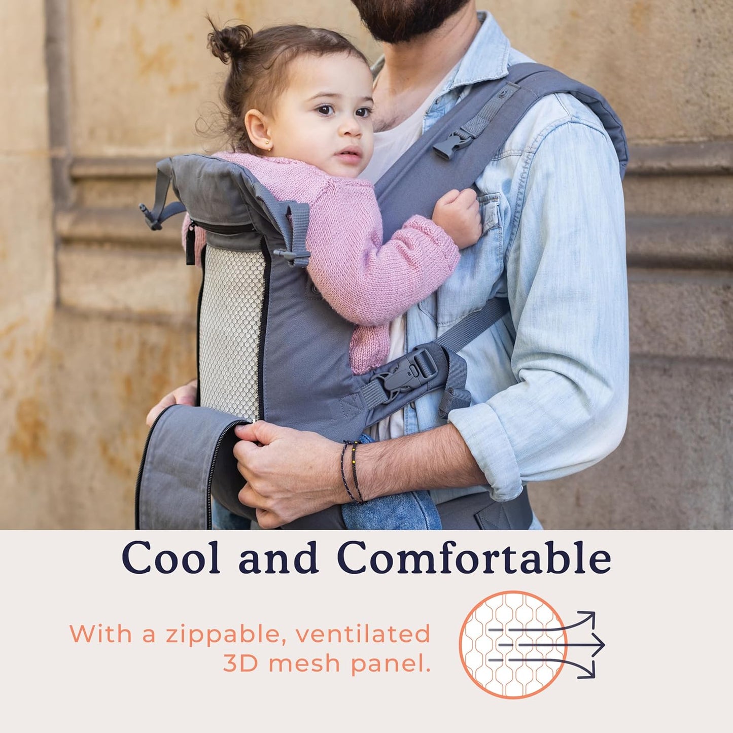 Beco 8 Baby Carrier from Newborn to Toddler (7-45lbs) - All in 1 Hybrid Front, Hip and Backpack Style Carrier with Breathable, Cooling Mesh - Dark Grey