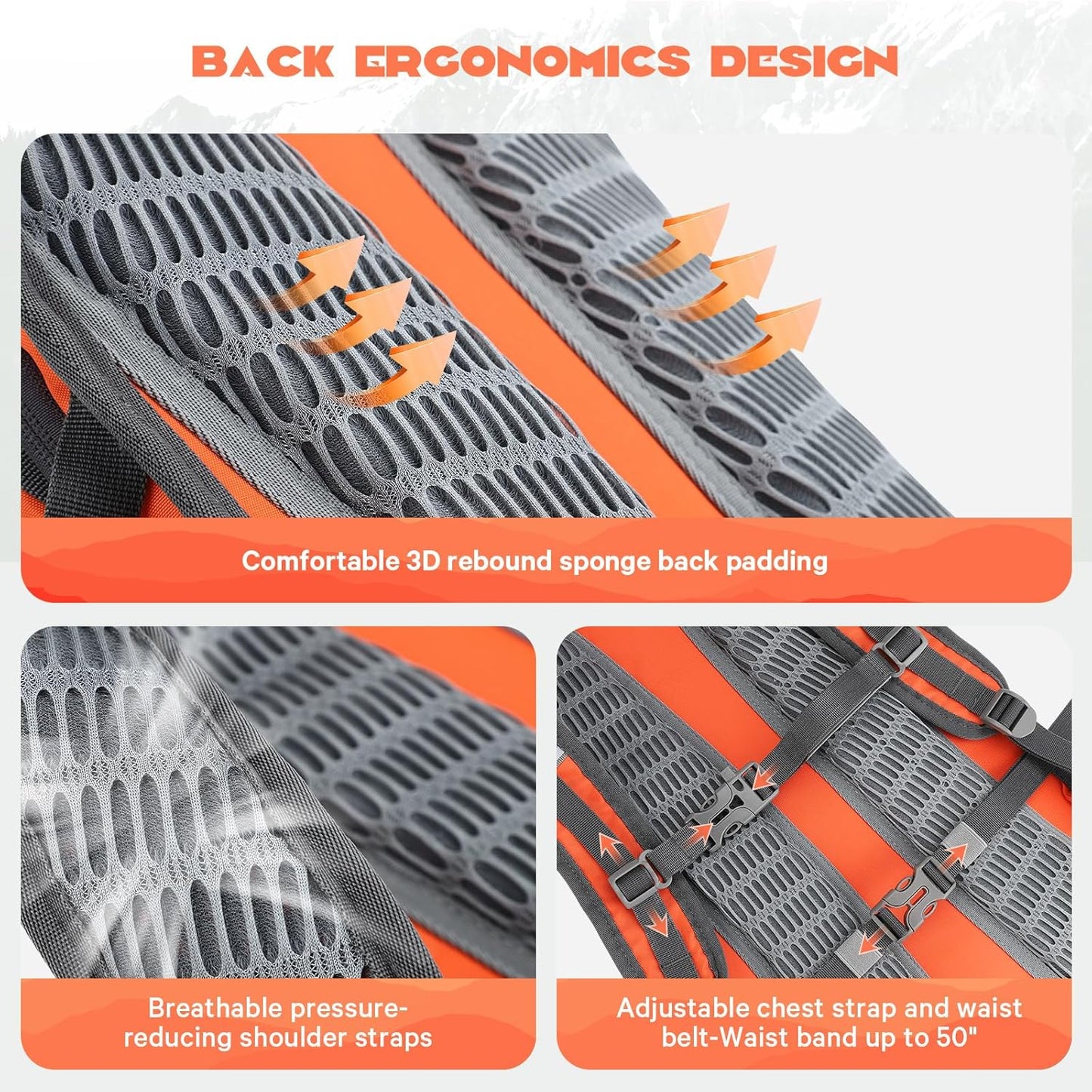 Maelstrom Hydration Hiking Backpack with 2L/3L Water Bladder, High Flow Bite Valve Camping Daypack Lightweight