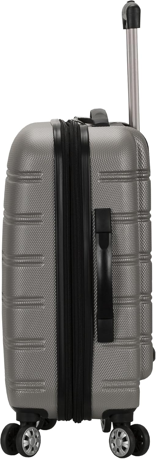 Rockland Melbourne Hardside Expandable Spinner Wheel Luggage, Silver, 2 Piece (20/28)
