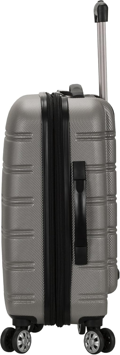 Rockland Melbourne Hardside Expandable Spinner Wheel Luggage, Silver, 2 Piece (20/28)