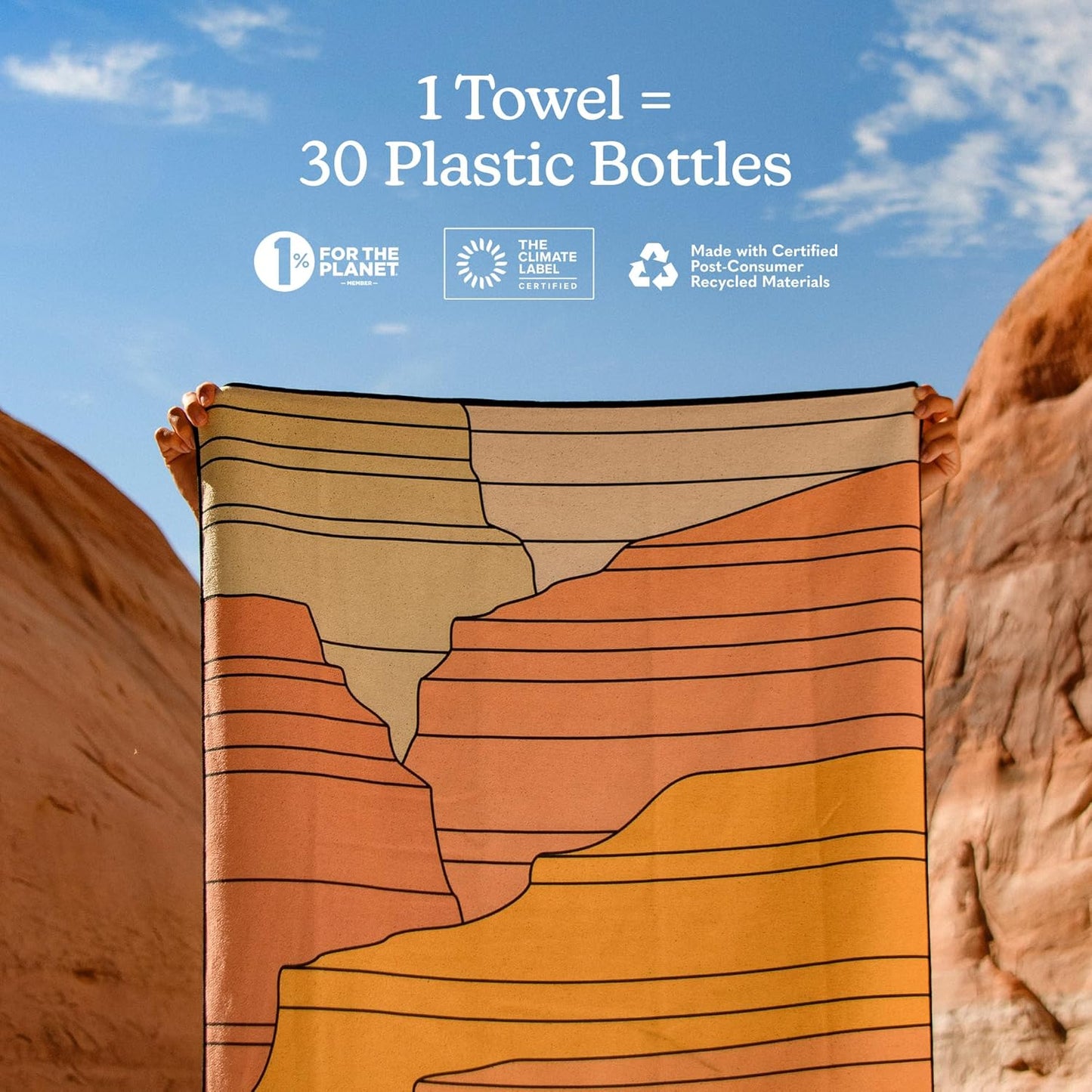 Nomadix Original Towel - Perfect for Beach, Pool, Travel, Camping, Yoga - Made with Recycled Materials - Super Absorbent - Sand Resistant