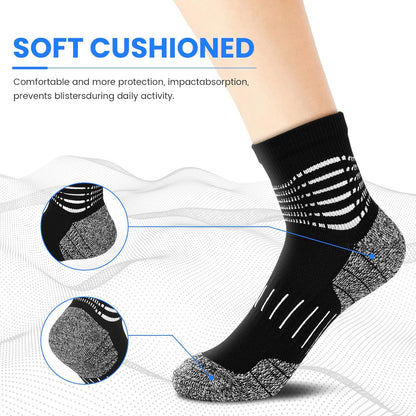 IRAMY Ankle Compression Socks for Men Athletic Running Socks with Cushioned Support 3 Pairs