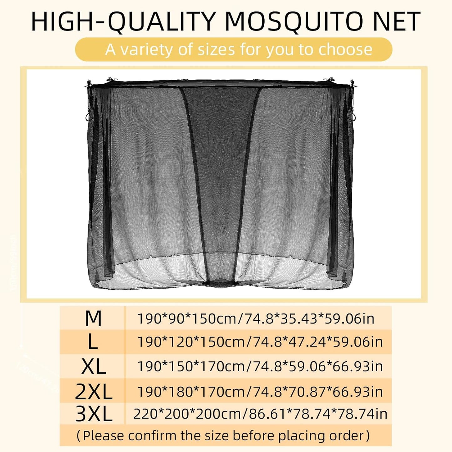 4 Corners Mosquito Net for Mosquiteros para Camas Bed Canopies Netting Bed Drapes Rectangular Mosquito Mesh for Camping Home Outdoor Travel(Black,L79 X W47 X H59 Inch,Opening)