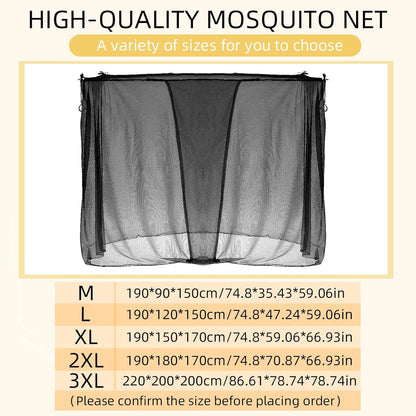 4 Corners Mosquito Net for Mosquiteros para Camas Bed Canopies Netting Bed Drapes Rectangular Mosquito Mesh for Camping Home Outdoor Travel(Black,L79 X W47 X H59 Inch,Opening)