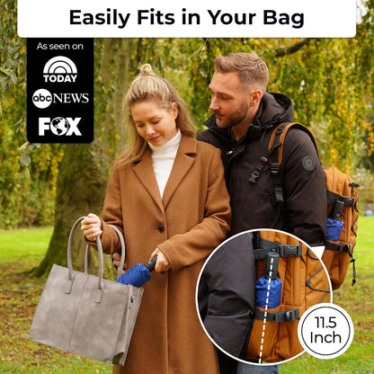 TUMELLA Strongest Windproof Travel Umbrella (Compact, Superior & Beautiful), Small Strong but Light Portable and Automatic Folding Rain Umbrella, Durable Premium Grip, Fits Car & Backpack