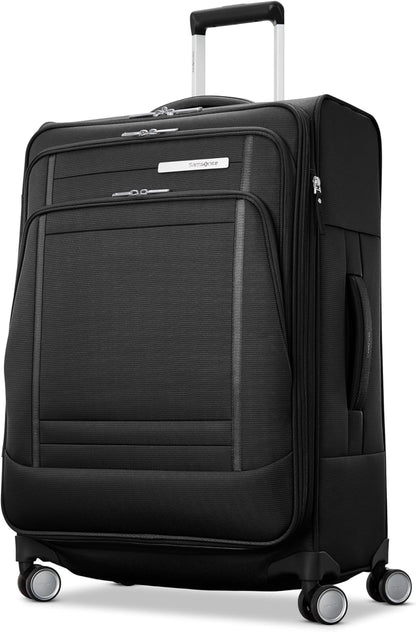 Samsonite UpLIFT Lightweight Large Checked Softside Luggage with Spinner Wheels - Expandable - Airline-Approved, Polyester Soft Suitcase for Ultra Light Travel - Black