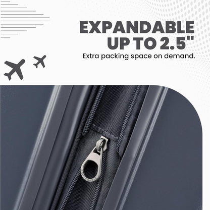 Spyder Carve 25 Inch Medium Expandable Hardside Upright Suitcase, with 360° Spinner Wheels, TSA Approved Lock, Gray