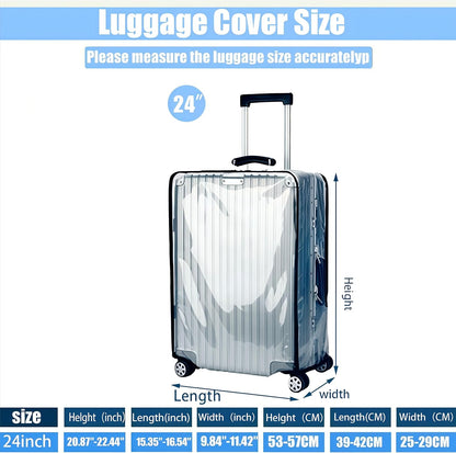 24 Inch Luggage Covers for Suitcase TSA Approved,Carry On Luggage Cover Protector Suitable 24-25 inch Clear 1.5mm Thickness Protector Bag PVC Clear Suitable for Long Travel Accessories