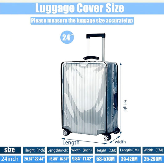 24 Inch Luggage Covers for Suitcase TSA Approved,Carry On Luggage Cover Protector Suitable 24-25 inch Clear 1.5mm Thickness Protector Bag PVC Clear Suitable for Long Travel Accessories