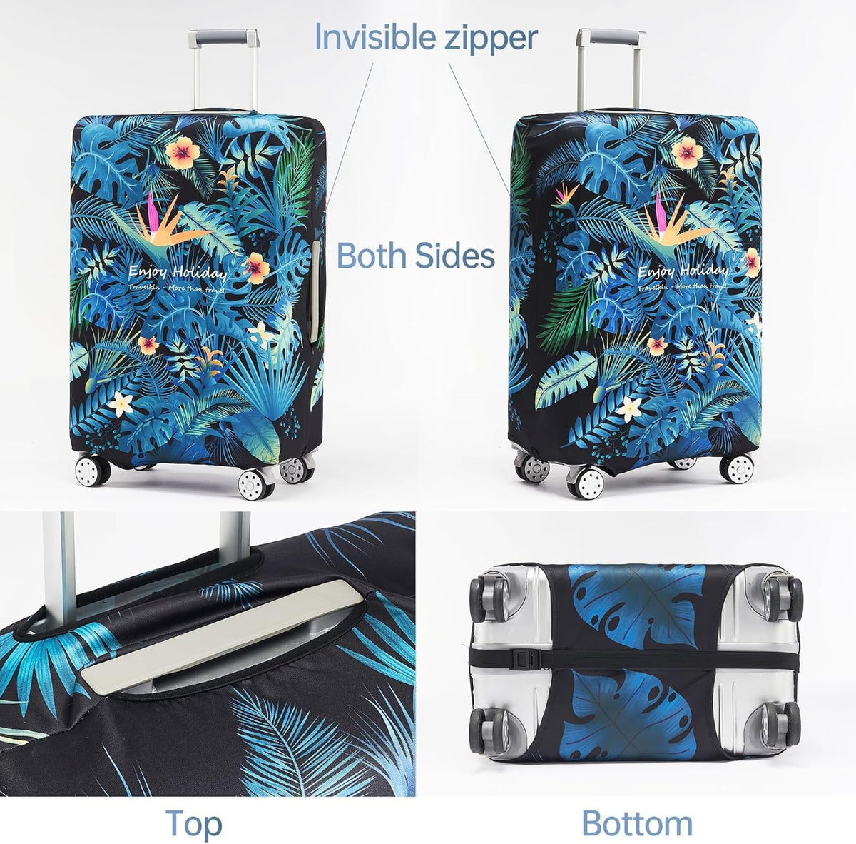 Travelkin Luggage Covers For Suitcase Tsa Approved,Suitcase Cover Protector Fit 18-32 Inch Luggage (Paradise, M)