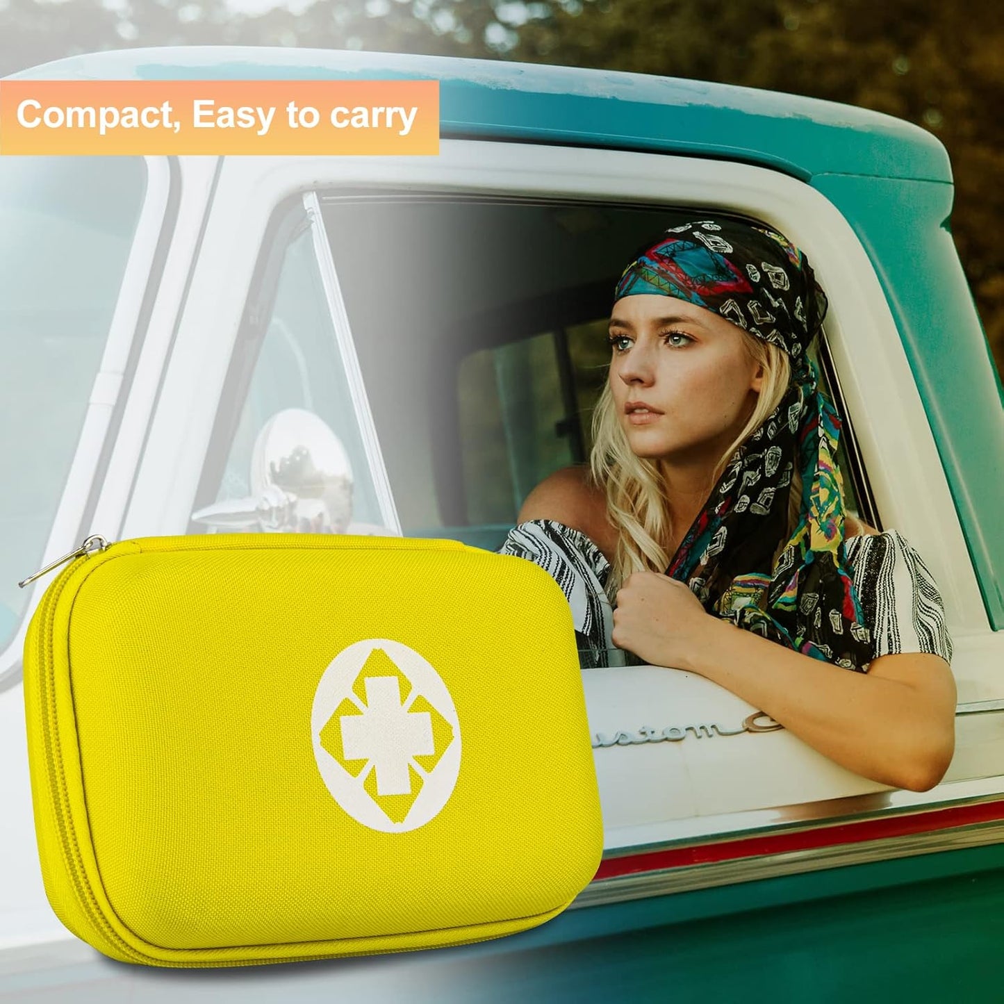 276PCS Hiking First Aid Kit for Home Personal Emergency Supplies Compact Bag for Backpack, First Aid Essentials Survival Kit for Business Travel Car Yellow AMORNING