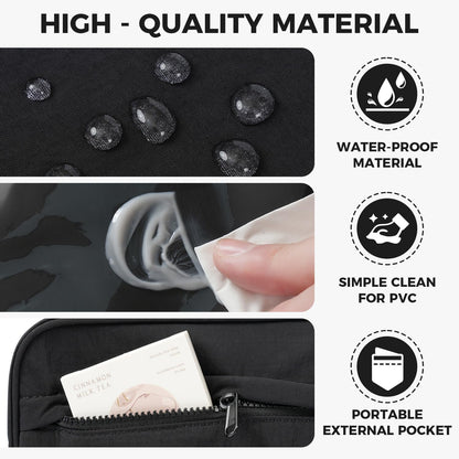 Toiletry Bag For women,Portable Hanging Organizer,4 Leakproof Compartment for full-sized Conditioner, Brushes Set, Makeup Accessories,Visible and easy to access.M-black