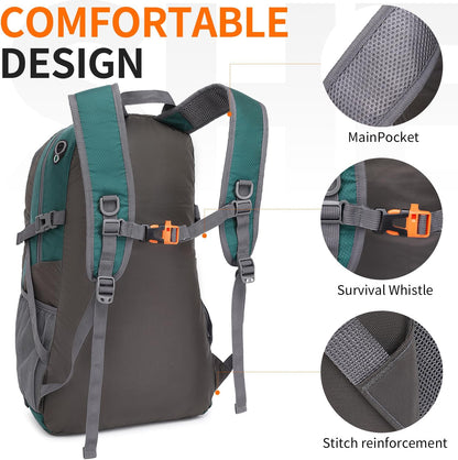 40L Hiking Backpack Lightweight Daypack Waterproof Travel Camping Backpack for Men Women Sport Packable