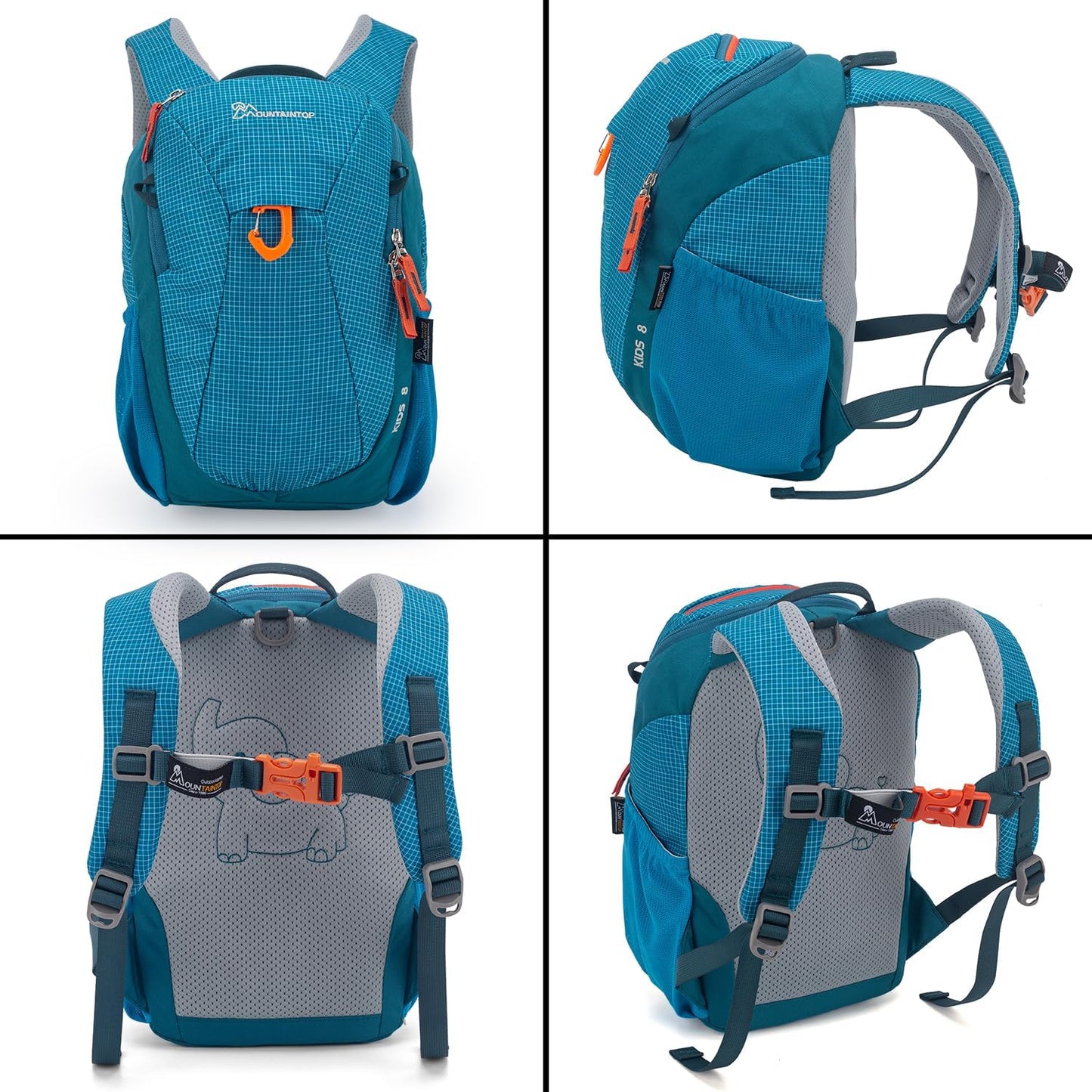MOUNTAINTOP 8L Kids Backpack,Toddler Backpack Travel Daypack with Chest Strap,Small Backpack for Preschool and Kindergarten