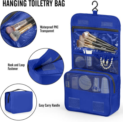 Veken 10 Set Packing Cubes for Travel Essential, Suitcase Organizer Bags in 4 Sizes, Carry-On Luggage Accessories with Large Laundry & Hanging Toiletry Bag, Must-Have for Airplane, Road Trip & Camping