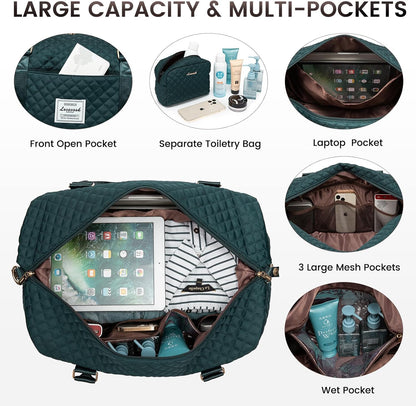 LOVEVOOK Travel Duffle Bag,Weekender Bags for Women with Shoe Compartment，Carry on Overnight Bag with Toiletry Bag,Gym Duffel Bag with Wet Pocket, Hospital Bags for Labor and Delivery