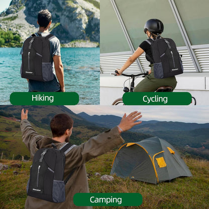Ultralight 20L Foldable Backpack, Multi-Pocket Design, Compact to Palm-Sized, Ideal for Hiking, Travel & Daily Use