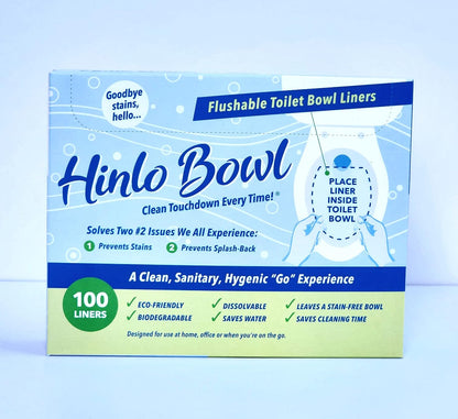 Hinlo Bowl Disposable Toilet Bowl Liners - Hygienic RV Toilet Liners, Bathroom Splash Guard for Toilets Flushable Commodes Liner Septic Safe Disposable Paper Liner Stain Prevention - 100 Pcs