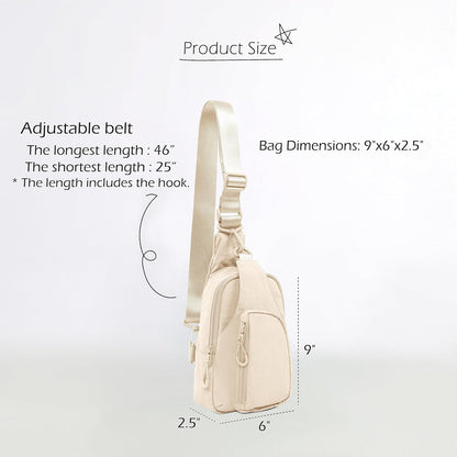 ODODOS Daily Sling Bag with Adjustable Straps Crossbody Chest Bag Lightweight Small Backpack for Casual Traveling Hiking