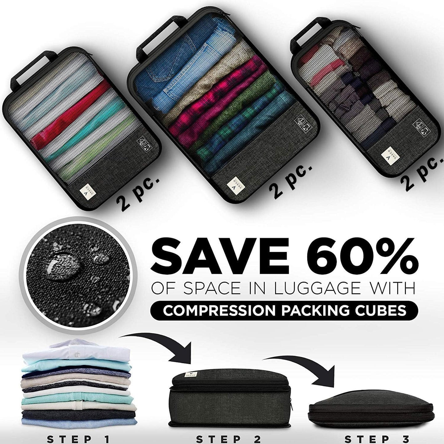 VASCO Compression Packing Cubes for Travel