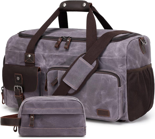 Travel Duffle Bag Weekender Bag with Shoe Compartment Overnight Bag for Men Travel Bag Carry On Lugguage Gray