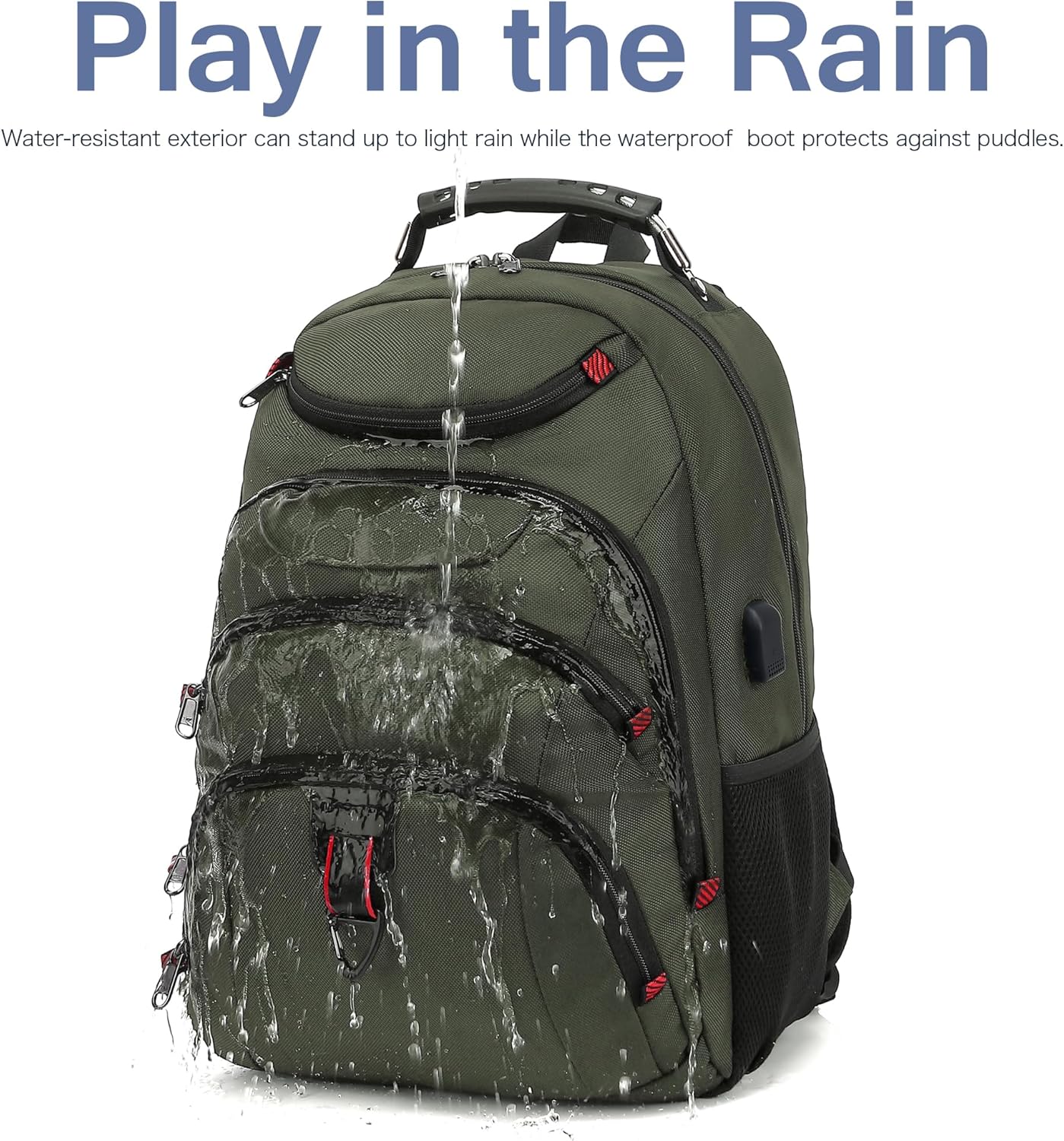 Boavan Laptop Backpack for men, 15.6 inch Laptop Bag with USB Port, Waterproof Travel Work Backpack Purse, Anti-Theft Teacher Nurse Doctor Casual Bookbags Office Business backpack,Green