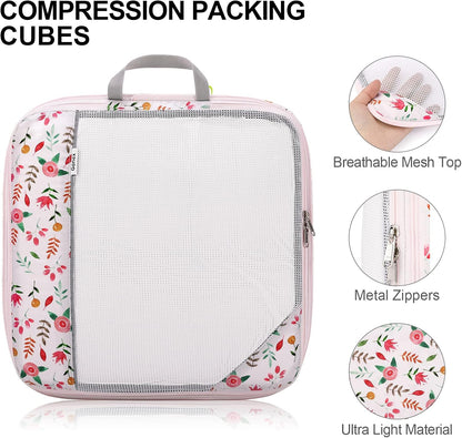 Compression Packing Cubes, Gonex Extensible Storage Mesh Bags Organizers