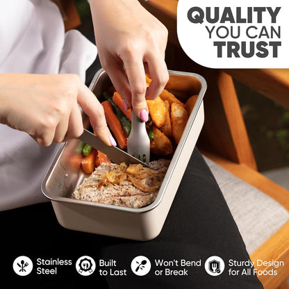 Felix - Compact Portable stainless steel Cutlery set with case | Pocket Utensil set | Travel Utensils with case | Camping| Utensils set for Lunch box| Utility cutlery set | Portable Silverware