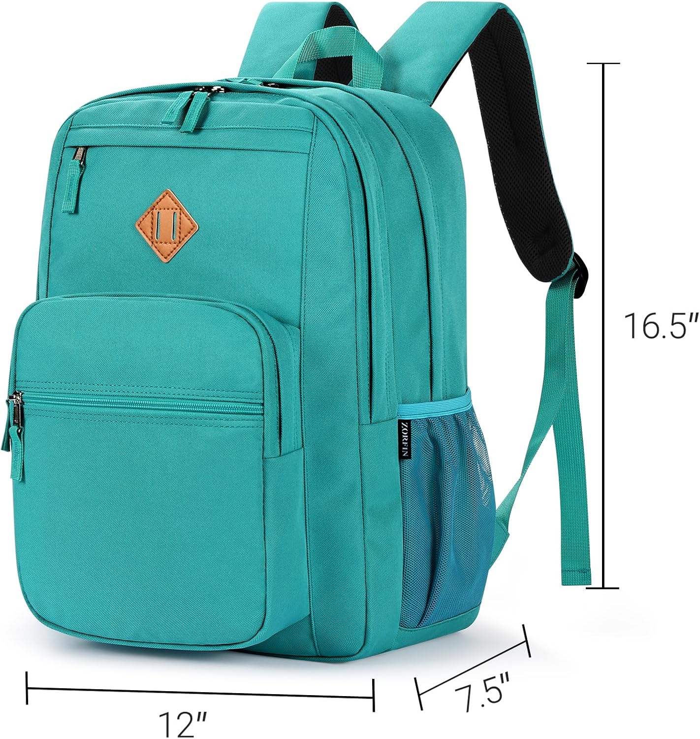 ZORFIN 26L Backpack for College, and Travel: Water Resistant Bookbag - Powderblue