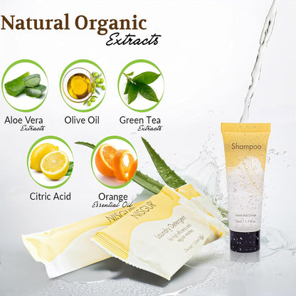 Hotel Shampoo Bulk 1.Oz Each Individually Wrapped Travel Size Shampoo 200 PCS Per Case Leak-proof Hotel Toiletries Bulk