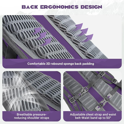 Maelstrom Hydration Hiking Backpack with 2L/3L Water Bladder, High Flow Bite Valve Camping Daypack Lightweight