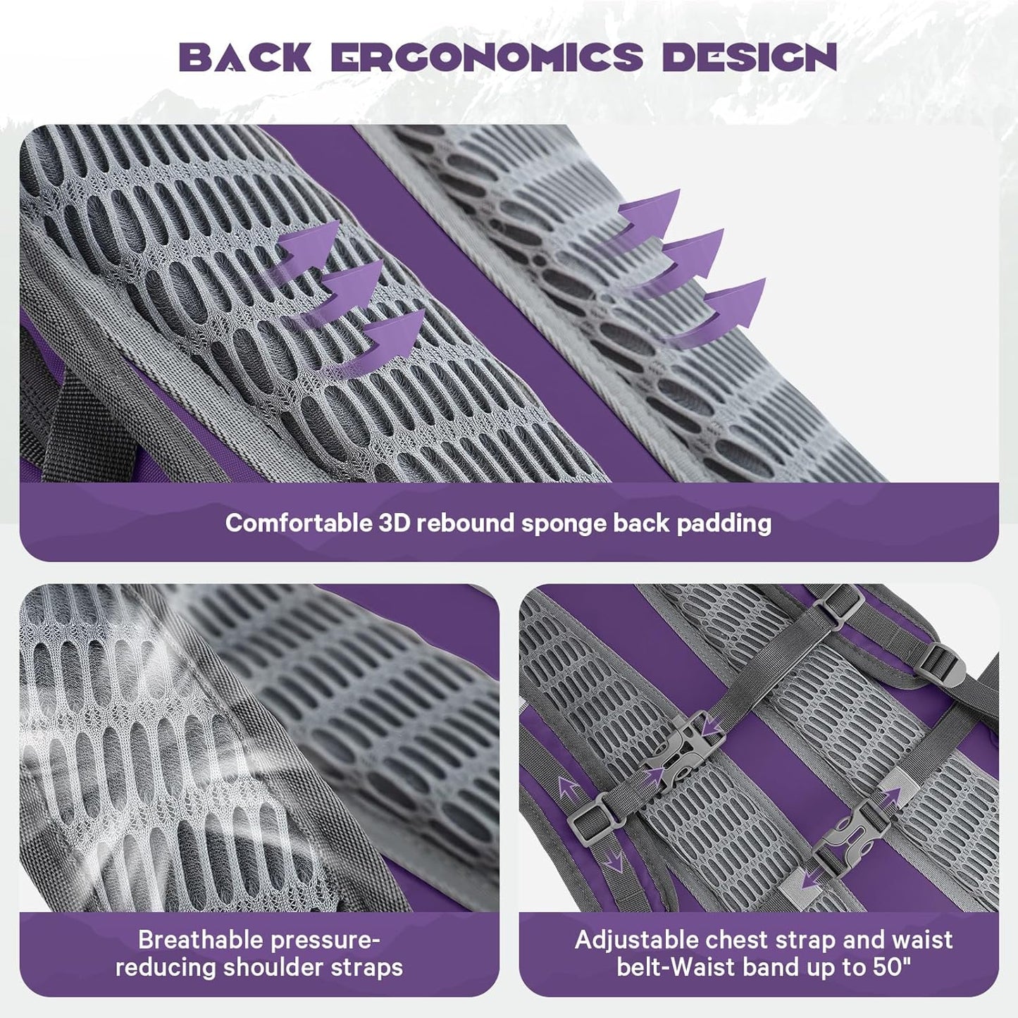 Maelstrom Hydration Hiking Backpack with 2L/3L Water Bladder, High Flow Bite Valve Camping Daypack Lightweight