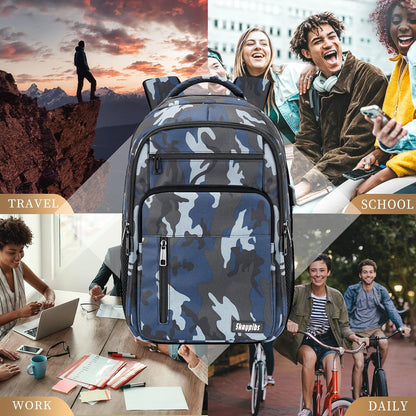 Backpack for Men Women, School Backpack for Boys Girls Teens, 15.6 Inch Laptop Backpacks with USB Port, Water Resistent Book bag, Work College Bookbag, back pack, Mochila para hombre