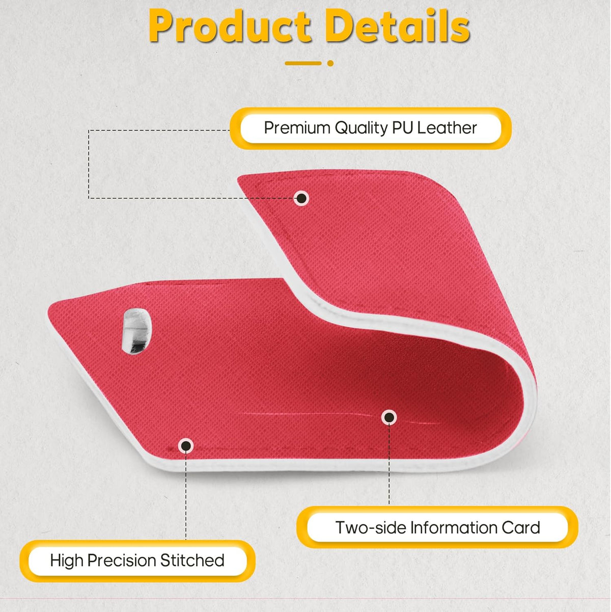 Travelambo Luggage Tags for Suitcases Faux Leather Privacy Protection 2 Pack Bag Tags Travel Accessories Essential, Cross Red