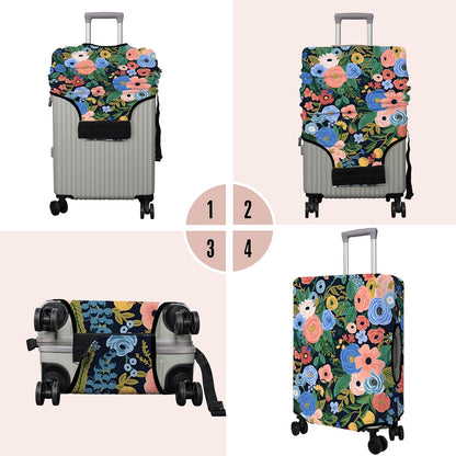 Travel Luggage Cover Suitcase Protector Fits 18-32 Inch Wheel Covers PatternedTravel Related Items Flower Luggage Protector Elastic M