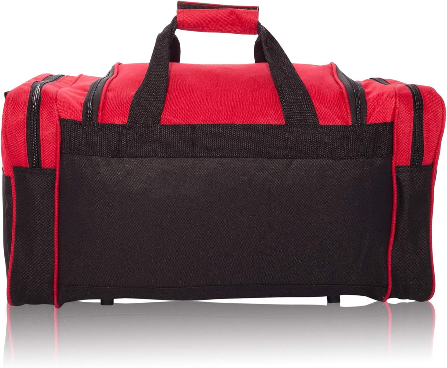 DALIX 21" Blank Sports Duffle Bag Gym Bag Travel Duffel with Adjustable Strap in Red