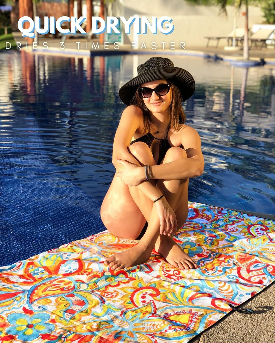 ECCOSOPHY Microfiber Beach Towel - Sand Free Towels are Quick Dry, Light Weight, Super Absorbent - Perfect Pool, Travel, Cruise, Camping Essentials - Oversized Extra Large for Adults 71x35 in